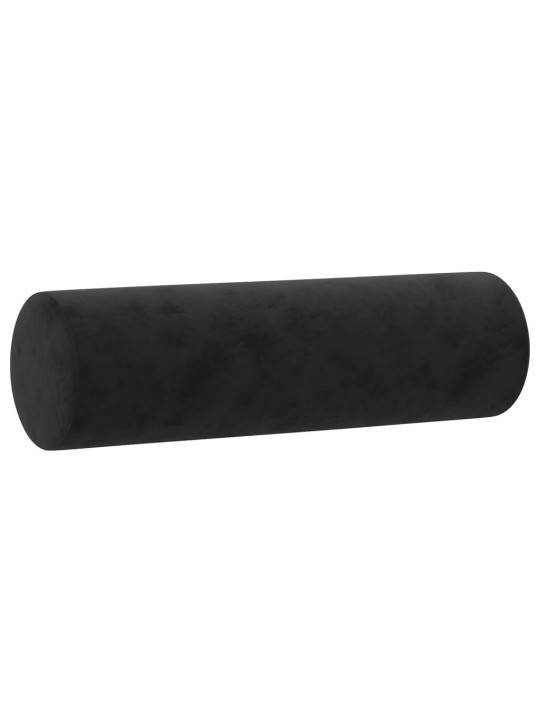 Divvietīgs dīvāns ar spilveniem, melns, 140 cm, samts