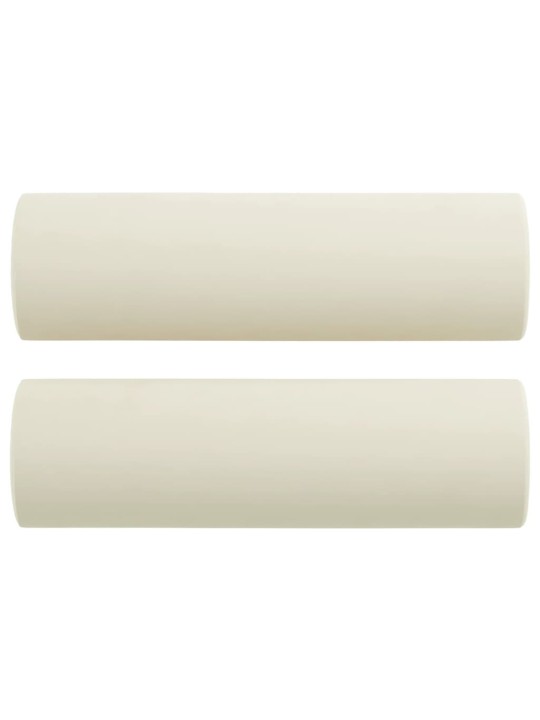 Divvietīgs dīvāns ar spilveniem, krēmkrāsas, 140 cm, samts