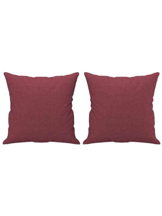Divvietīgs dīvāns ar spilveniem, vīnsarkans, 120 cm, audums