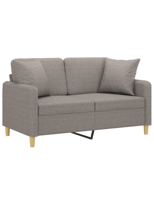 Divvietīgs dīvāns ar spilveniem, pelēkbrūns, 120 cm, audums