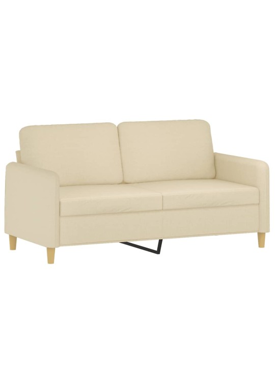 Divvietīgs dīvāns ar spilveniem, krēmkrāsas, 140 cm, audums
