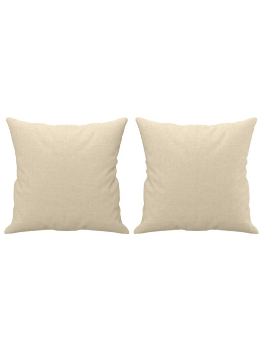 Divvietīgs dīvāns ar spilveniem, krēmkrāsas, 140 cm, audums