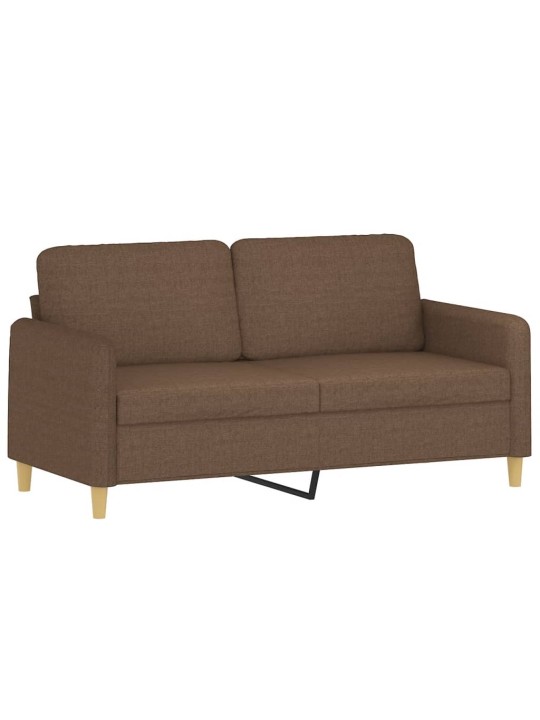Divvietīgs dīvāns ar spilveniem, brūns, 140 cm, audums