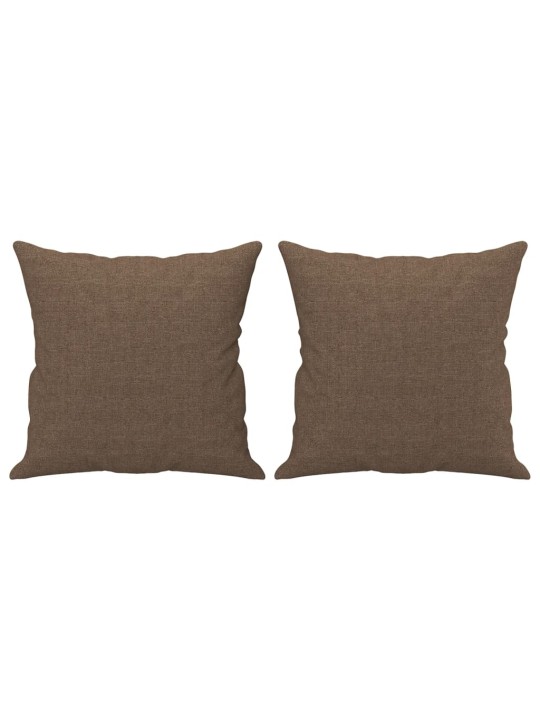 Divvietīgs dīvāns ar spilveniem, brūns, 140 cm, audums