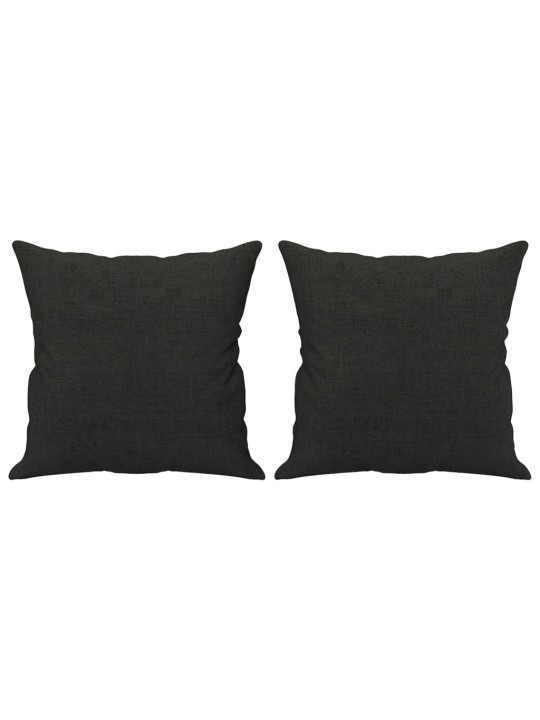 Divvietīgs dīvāns ar spilveniem, melns, 140 cm, audums