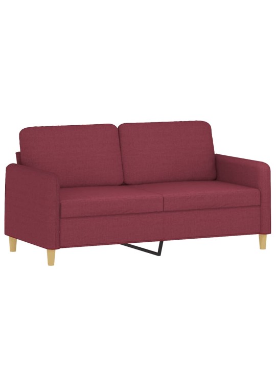 Divvietīgs dīvāns ar spilveniem, vīnsarkans, 140 cm, audums
