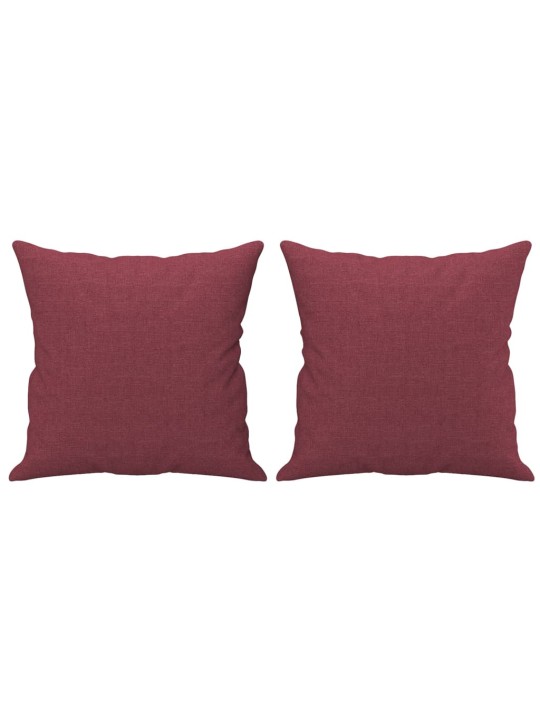 Divvietīgs dīvāns ar spilveniem, vīnsarkans, 140 cm, audums