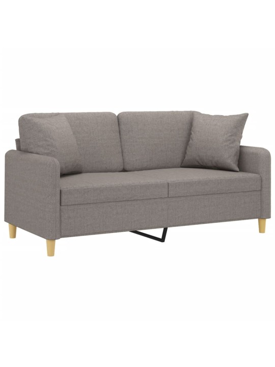 Divvietīgs dīvāns ar spilveniem, pelēkbrūns, 140 cm, audums