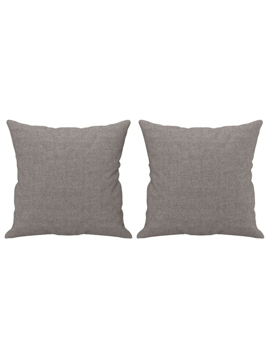 Divvietīgs dīvāns ar spilveniem, pelēkbrūns, 140 cm, audums