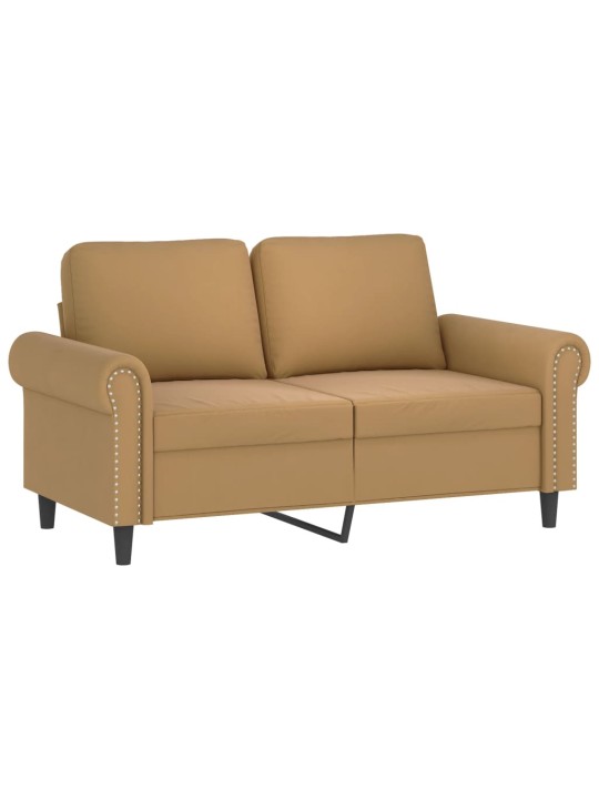 Divvietīgs dīvāns ar spilveniem, brūns, 120 cm, samts