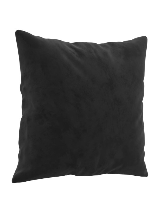 Divvietīgs dīvāns ar spilveniem, melns, 140 cm, samts