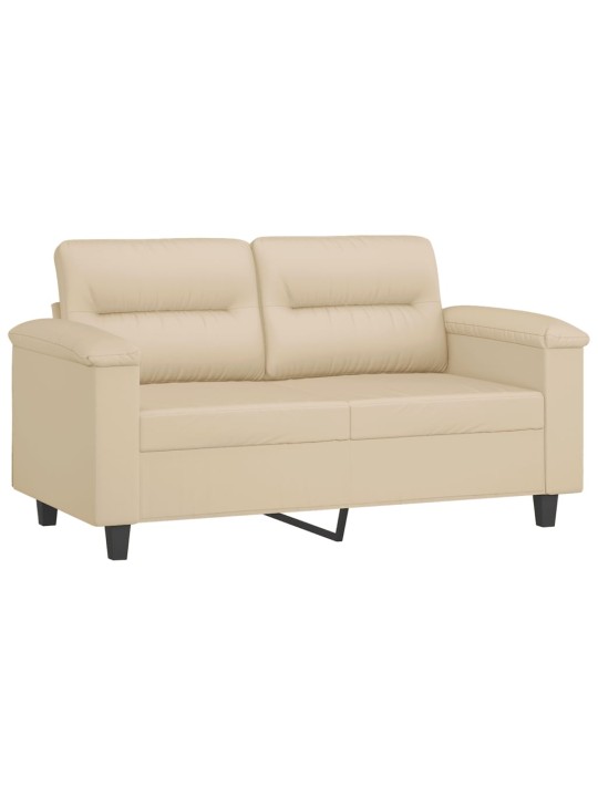 Divvietīgs dīvāns ar spilveniem, krēmkrāsas, 120 cm, audums