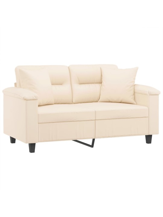 Divvietīgs dīvāns ar spilveniem, bēšs, 120 cm, audums