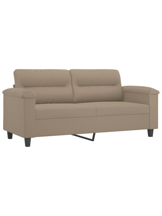 Divvietīgs dīvāns ar spilveniem, pelēkbrūns, 140 cm, audums
