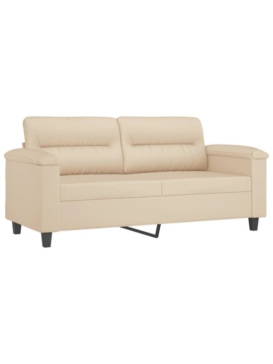 Divvietīgs dīvāns ar spilveniem, krēmkrāsas, 140 cm, audums