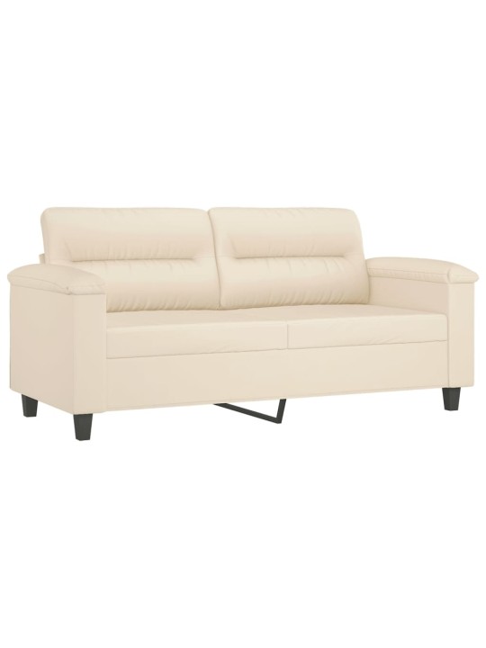 Divvietīgs dīvāns ar spilveniem, bēšs, 140 cm, audums