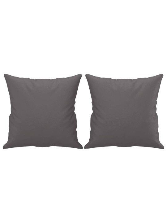 Divvietīgs dīvāns ar spilveniem, pelēks, 120 cm, mākslīgā āda