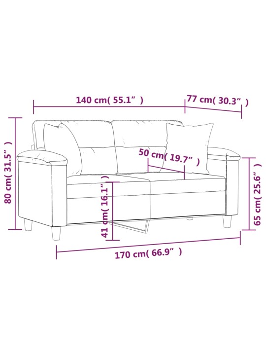Divvietīgs dīvāns, spilveni, vīnsarkans, 140 cm, mākslīgā āda