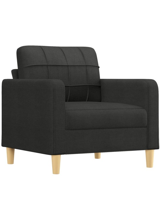 Atpūtas krēsls ar kājsoliņu, 60 cm, melns audums