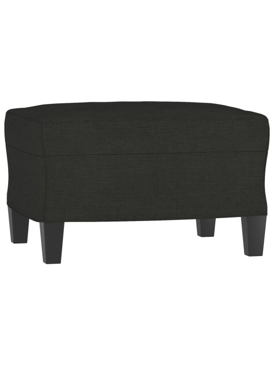 Atpūtas krēsls ar kājsoliņu, 60 cm, melns audums