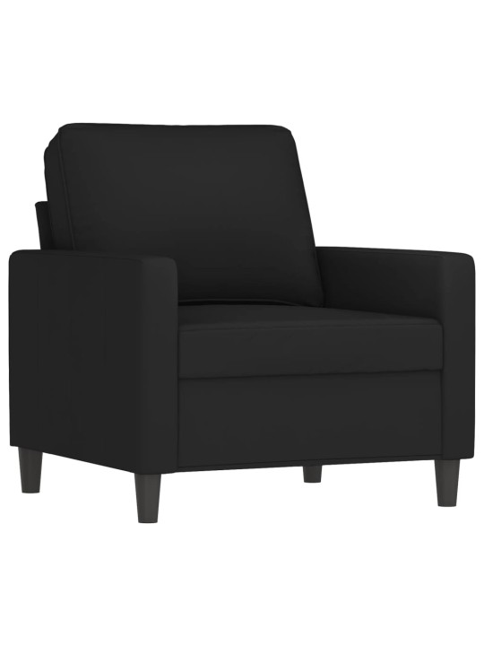Atpūtas krēsls ar kājsoliņu, 60 cm, melns samts