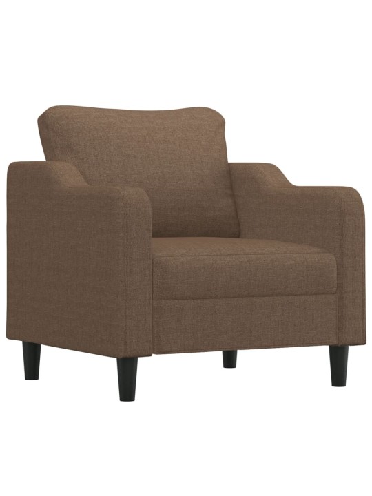 Atpūtas krēsls ar kājsoliņu, 60 cm, brūns audums