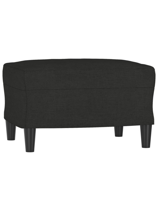 Atpūtas krēsls ar kājsoliņu, 60 cm, melns audums