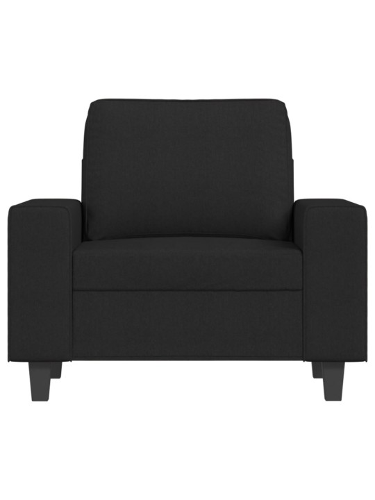 Atpūtas krēsls ar kājsoliņu, 60 cm, melns audums