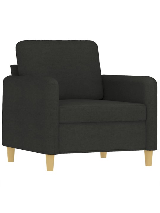 Atpūtas krēsls ar kājsoliņu, 60 cm, melns audums