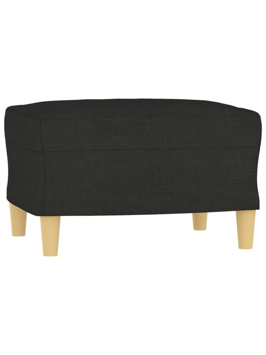 Atpūtas krēsls ar kājsoliņu, 60 cm, melns audums