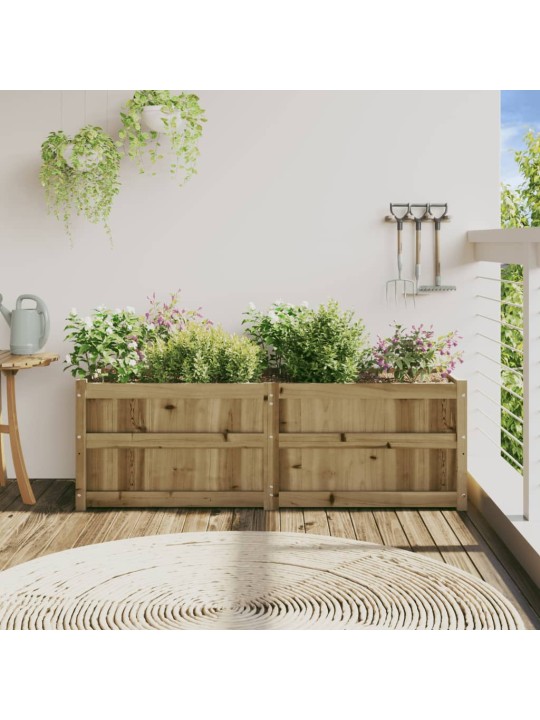 Dārza puķu kaste, 150x50x50 cm, impregnēts priedes koks