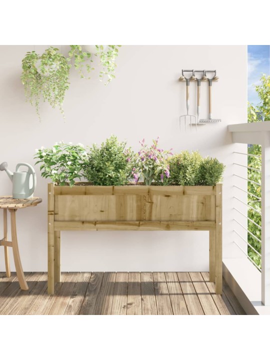 Dārza puķu kaste ar kājām, 110x31x70cm, impregnēts priedes koks