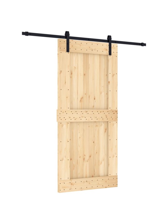 Bīdāmās durvis ar stiprinājumiem, 95x210 cm, priedes masīvkoks
