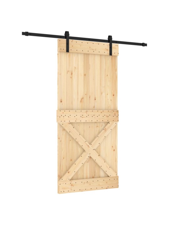 Bīdāmās durvis ar stiprinājumiem, 95x210 cm, priedes masīvkoks
