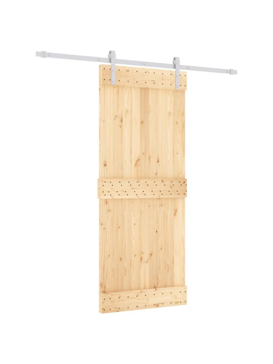 Bīdāmās durvis ar stiprinājumiem, 85x210 cm, priedes masīvkoks