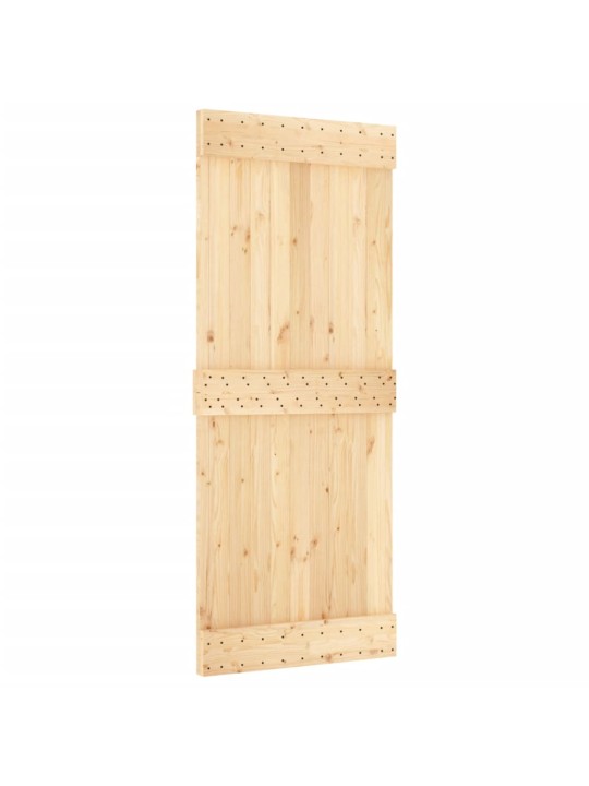 Bīdāmās durvis ar stiprinājumiem, 85x210 cm, priedes masīvkoks