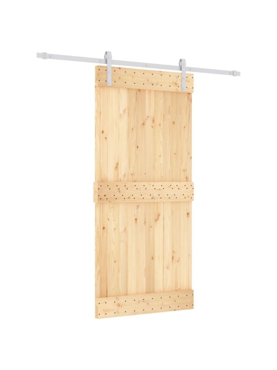 Bīdāmās durvis ar stiprinājumiem, 95x210 cm, priedes masīvkoks