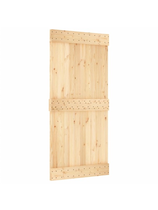 Bīdāmās durvis ar stiprinājumiem, 95x210 cm, priedes masīvkoks