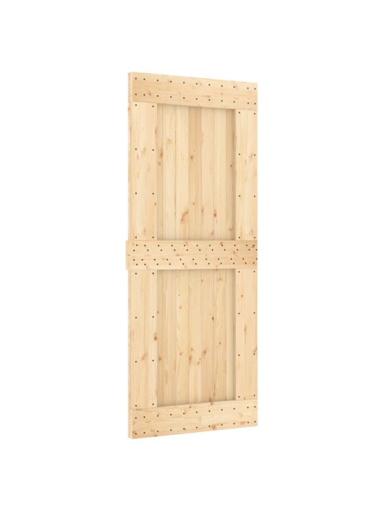 Bīdāmās durvis ar stiprinājumiem, 85x210 cm, priedes masīvkoks