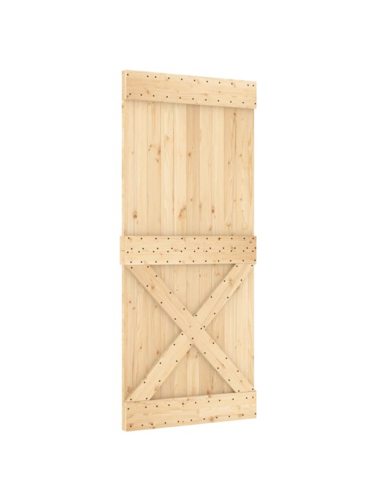 Bīdāmās durvis ar stiprinājumiem, 90x210 cm, priedes masīvkoks