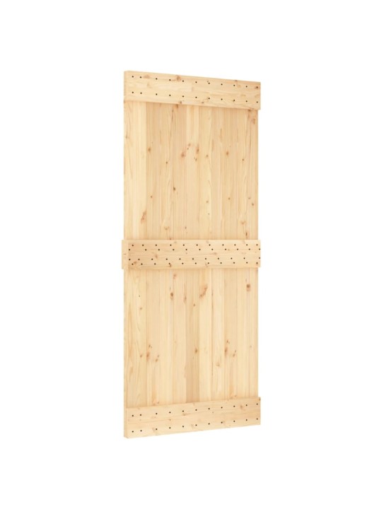 Bīdāmās durvis ar stiprinājumiem, 90x210 cm, priedes masīvkoks