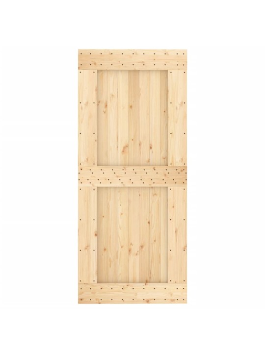 Bīdāmās durvis ar stiprinājumiem, 90x210 cm, priedes masīvkoks