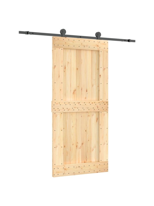 Bīdāmās durvis ar stiprinājumiem, 95x210 cm, priedes masīvkoks