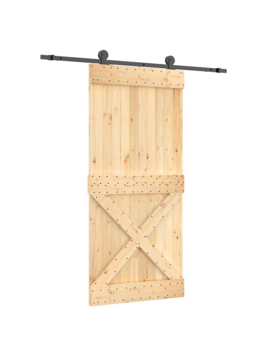 Bīdāmās durvis ar stiprinājumiem, 95x210 cm, priedes masīvkoks