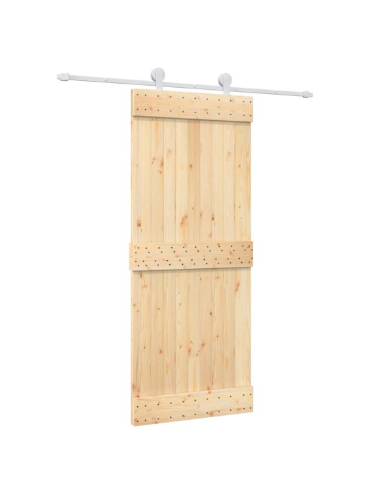 Bīdāmās durvis ar stiprinājumiem, 85x210 cm, priedes masīvkoks