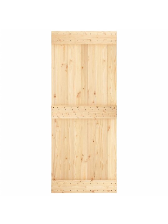 Bīdāmās durvis ar stiprinājumiem, 85x210 cm, priedes masīvkoks