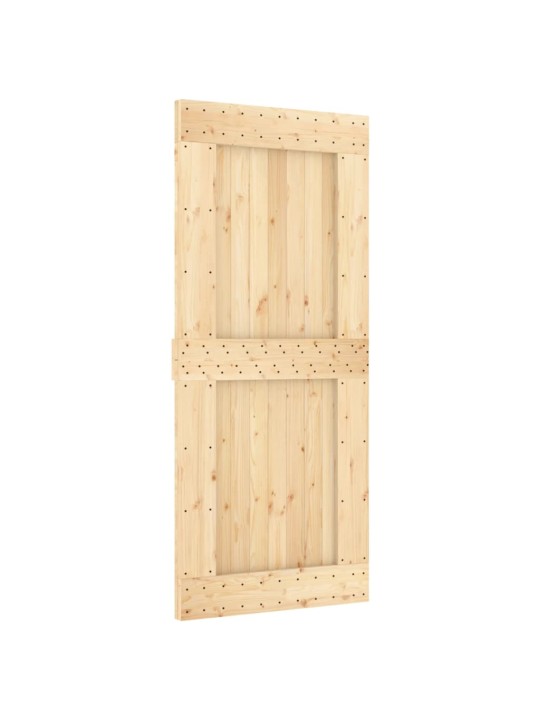 Bīdāmās durvis ar stiprinājumiem, 90x210 cm, priedes masīvkoks