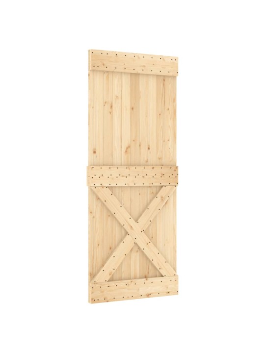 Bīdāmās durvis ar stiprinājumiem, 85x210 cm, priedes masīvkoks
