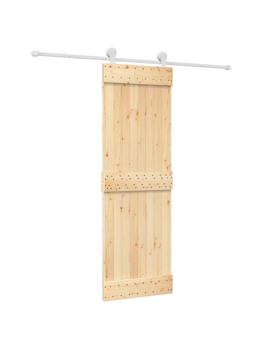 Bīdāmās durvis ar stiprinājumiem, 70x210 cm, priedes masīvkoks