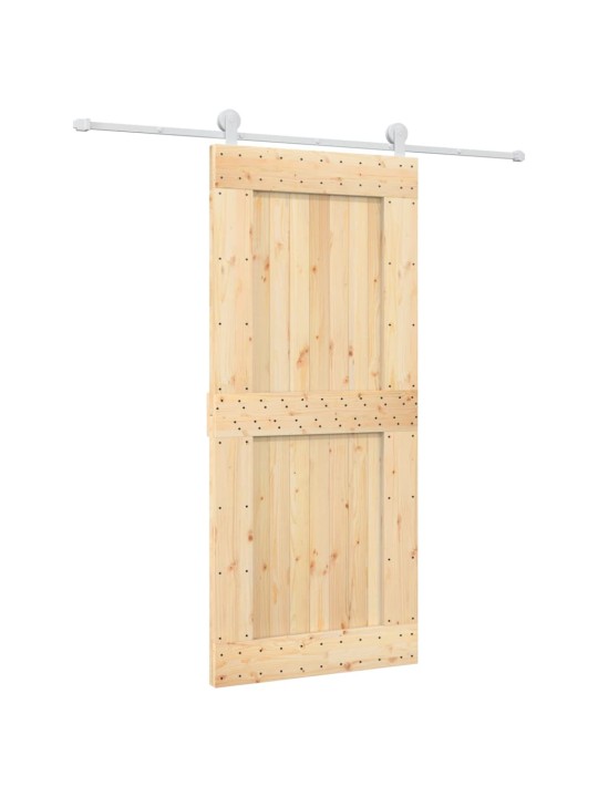 Bīdāmās durvis ar stiprinājumiem, 90x210 cm, priedes masīvkoks